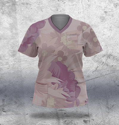 Pink and Stone Scrub Top Ladies